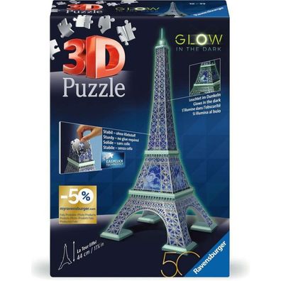 3D Puzzle Eiffelturm Glow-In-The-Dark Edition (54 Teile)