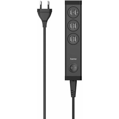 hama USB-Ladestation Ladekabel mit Adapter schwarz, 34 Watt