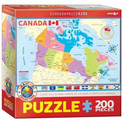 Puzzle - EG-Map of Canada for kids - 200 Teile