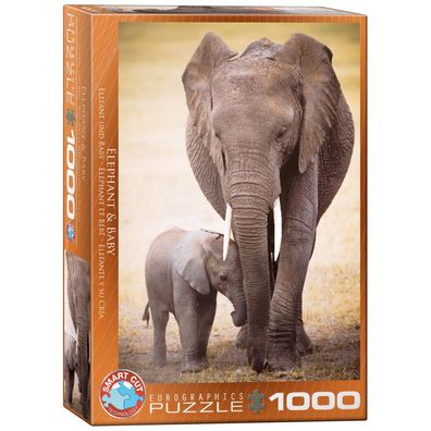 Puzzle - Elefant mit Babyelefant - 1000 Teile