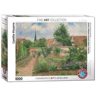 Puzzle - Gemüsegarten in Eragny mit bedecktem Himmel von Pissaro - 1000 Teile