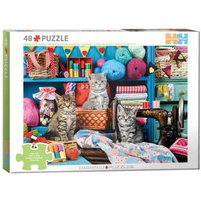 Puzzle - Kätzchen im Nähzimmer von Greg Cuddiford - Cognitive 48 Teile