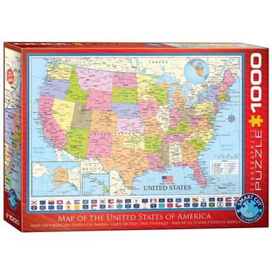 Puzzle - Karte der Vereinigten Staaten von Amerika - 1000 Teile