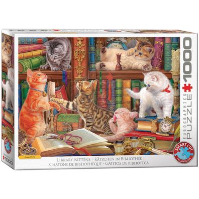 Puzzle - Kätzchen in Bibliothek - 1000 Teile