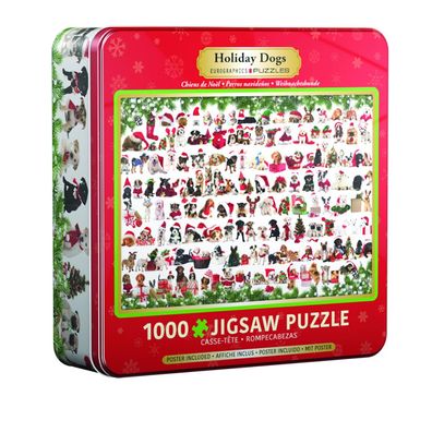 Puzzle - Weihnachtshunde - Puzzledose - 1000 Teile