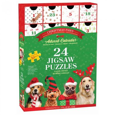 Puzzle Adventskalender - 1200 Teile Christmas Paws
