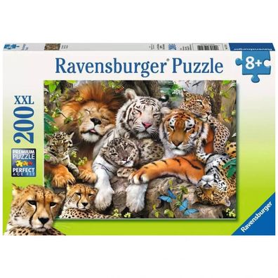 Puzzle - Schmusende Raubkatzen (200 XXL Teile)