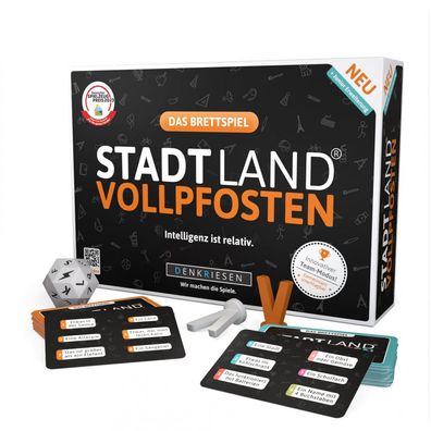 STADT-LAND Vollpfosten - Das Brettspiel - Grundspiel - inklusive Junior Erweiterung