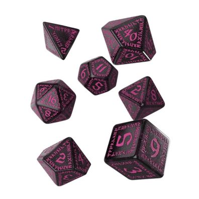 Würfelset - Runic Shimmering - schwarz/magenta