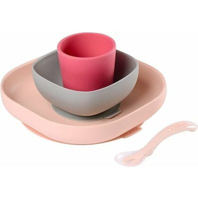 Béaba - Silikon Mahlzeit Set 4 Stück - Rosa