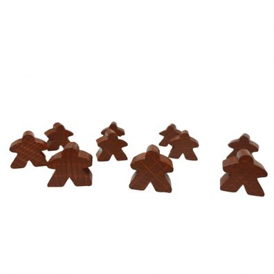 Carcassonne - Meeple - 10er-Set - HOLZ Braun