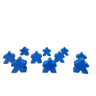 Carcassonne - Meeple - 10er-Set HOLZ Blau