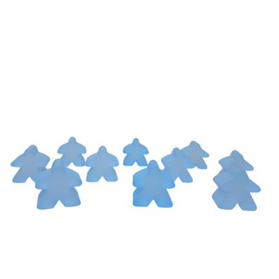 Carcassonne - Meeple - 10er-Set im Stoffbeutel - FROZEN Hellblau