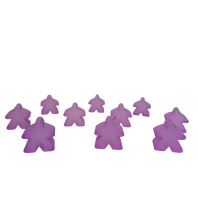 Carcassonne - Meeple - 10er-Set im Stoffbeutel - FROZEN Lila