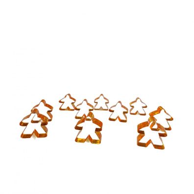 Carcassonne - Meeple - 10er-Set im Stoffbeutel - Transparent Orange