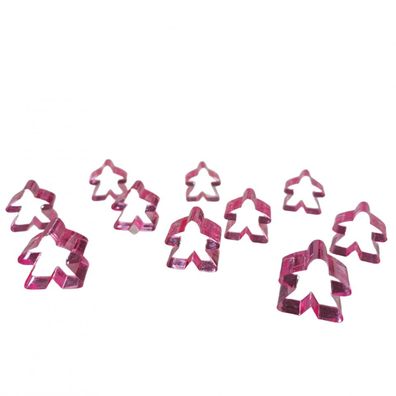 Carcassonne - Meeple - 10er-Set im Stoffbeutel - Transparent Rosa