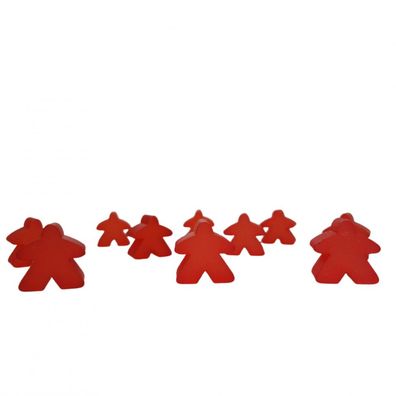 Carcassonne - Meeple - 10er-Set im Stoffbeutel - FROZEN Rot