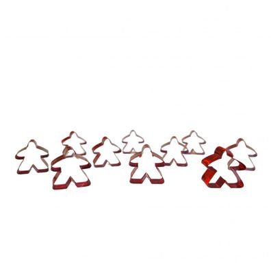 Carcassonne - Meeple - 10er-Set im Stoffbeutel - Transparent Rot