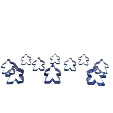 Carcassonne - Meeple - 10er-Set im Stoffbeutel - Transparent Blau