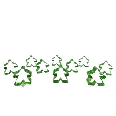 Carcassonne - Meeple - 10er-Set im Stoffbeutel - Transparent Hellgrün