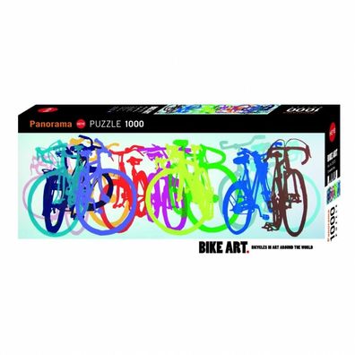Puzzle - Colourful Row, Bike Art - Panorama 1000 Teile