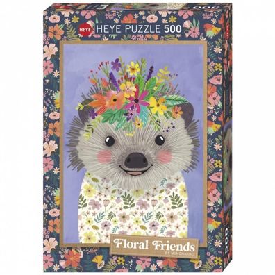 Puzzle - Funny Hedgehog, Floral Friends - Standard 500 Teile - deutsch