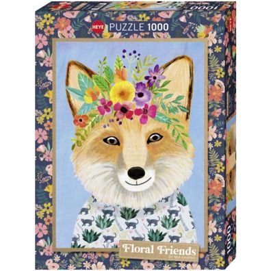 Puzzle - Friendly Fox Floral Friends - Standard 1000 Teile