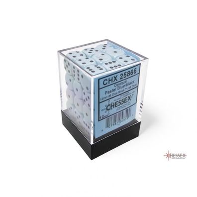 Würfel - 12mm - Opaque Pastel Blue/black (Würfelset 36 x W6)