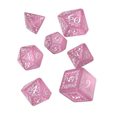 Würfel - Elvish Shimmering pink/White Dice Set - englisch