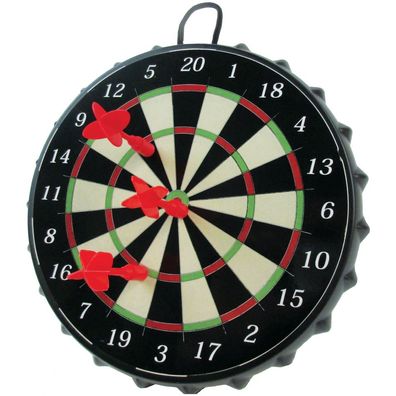 Dartscheibe - Karella Magnet Dartboard Mini - inklusive Kronkorken und Magnetdarts