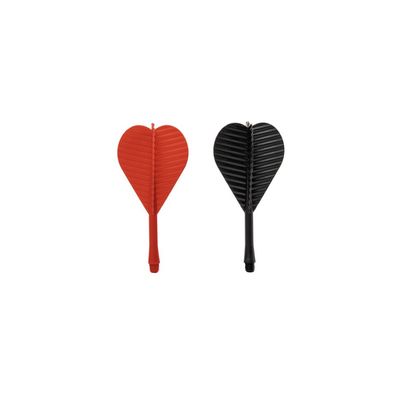 Ersatzflights Karella - PVC rot und schwarz - 25 und 25 Stück in Dose