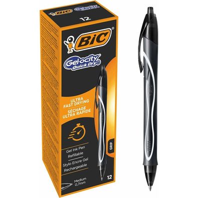 Flüssigtintenstift Bic Gel-ocity Quick Dry Schwarz 0,3 mm (12 Stück)