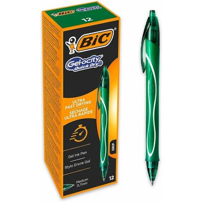 Gel-Stift Bic Gel-ocity Quick Dry grün 0,3 mm (12 Stück)