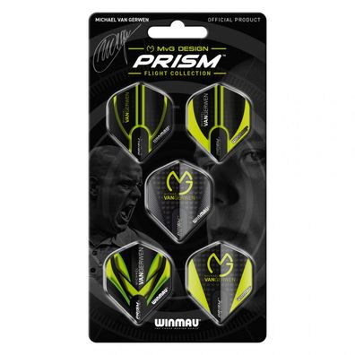 Winmau Flight Collections - Michael van Gerwen - MvG - Prism - 5 Designs mit je 3 Fli