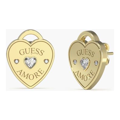 Herzohrringe aus vergoldetem Stahl Guess Amore JUBE05058JWYGT/U