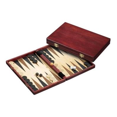 Backgammon - Kassette - Diamantis - Holz - klein