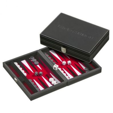 Backgammon - Kassette - Ktesias - Kunstleder - klein - magnetisch