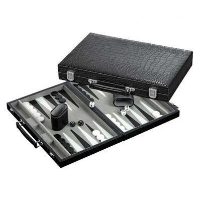 Backgammon - medium - Kunstleder - Koffer