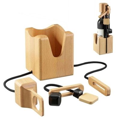 Flaschen-Safe - 2 Puzzleteile - Denkspiel - Knobelspiel - Geduldspiel