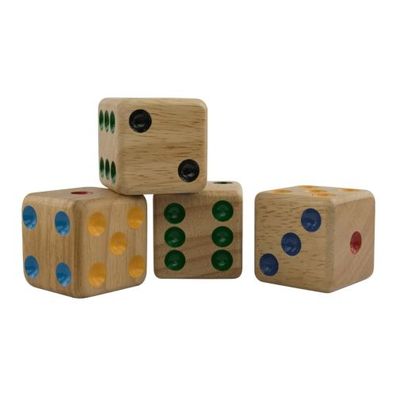 Holzwürfel - 4er Set - Samena-Holz - 40 mm - W6