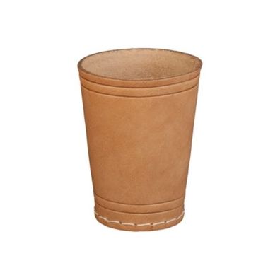Lederwürfelbecher - natur - aus echtem Leder