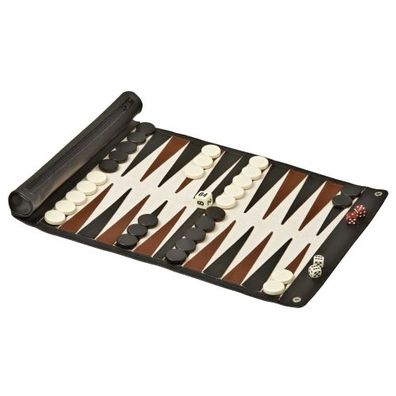 Reisebackgammon zum Rollen - Kunstleder