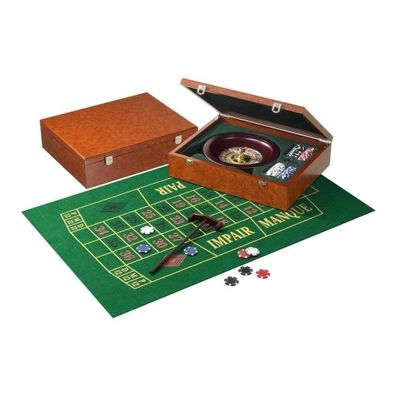 Roulette Set - Holzkassette - Wurzelholzdesign - 25cm