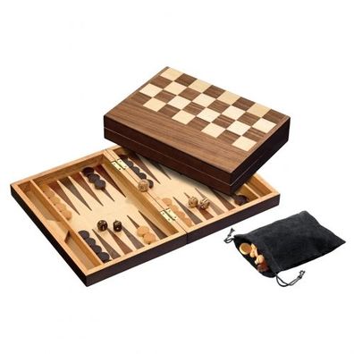 Schach-Backgammon-Set - mit Magnetverschluss - Feld 32 mm