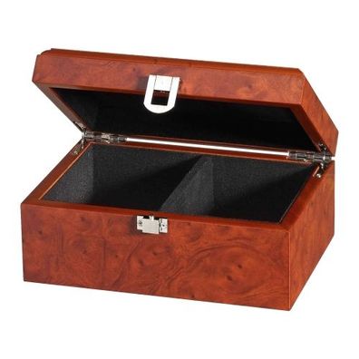 Schachfigurenbox Exklusiv - Wurzelholzdesign - 2 Fächer