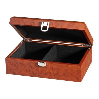 Schachfigurenbox Exklusiv - Wurzelholzdesign - 2 Fächer
