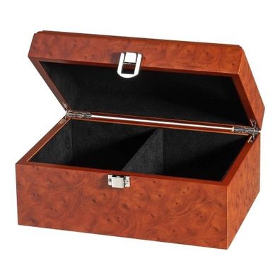 Schachfigurenbox Exklusiv - Wurzelholzdesign - 2 Fächer