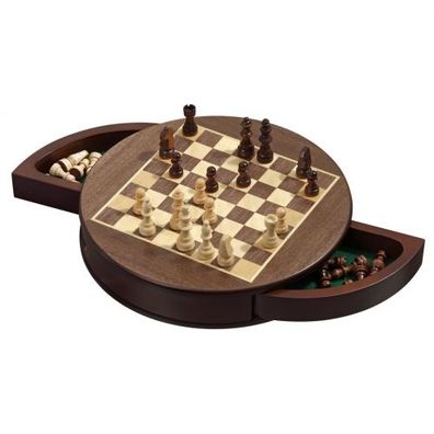 Schachspiel - Schachkassette - Rund - magnetisch - Breite ca. 31 cm