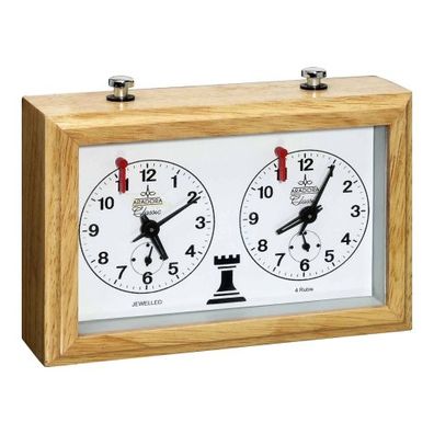 Schachuhr - analog - Holzgehäuse aus Buche