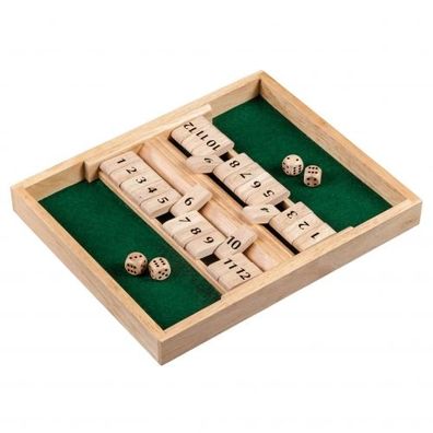 Shut the Box - 12er - für 1-2 Personen - mit Würfeln